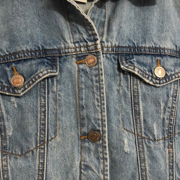 FOREVER 21 Distressed Denim Jacket Light-wash Blue - Picture 4 of 11